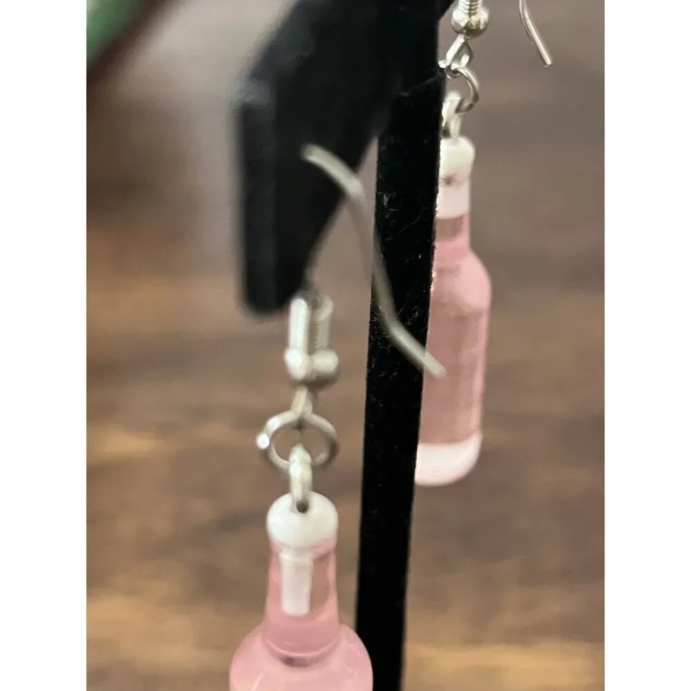 Corona Bottle Unbranded Dangle Hook Earrings 2.5 Drop Beer Alcohol